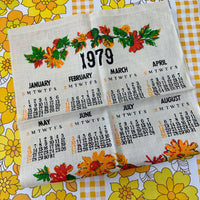 1979 Calendar Vintage Tea Towel