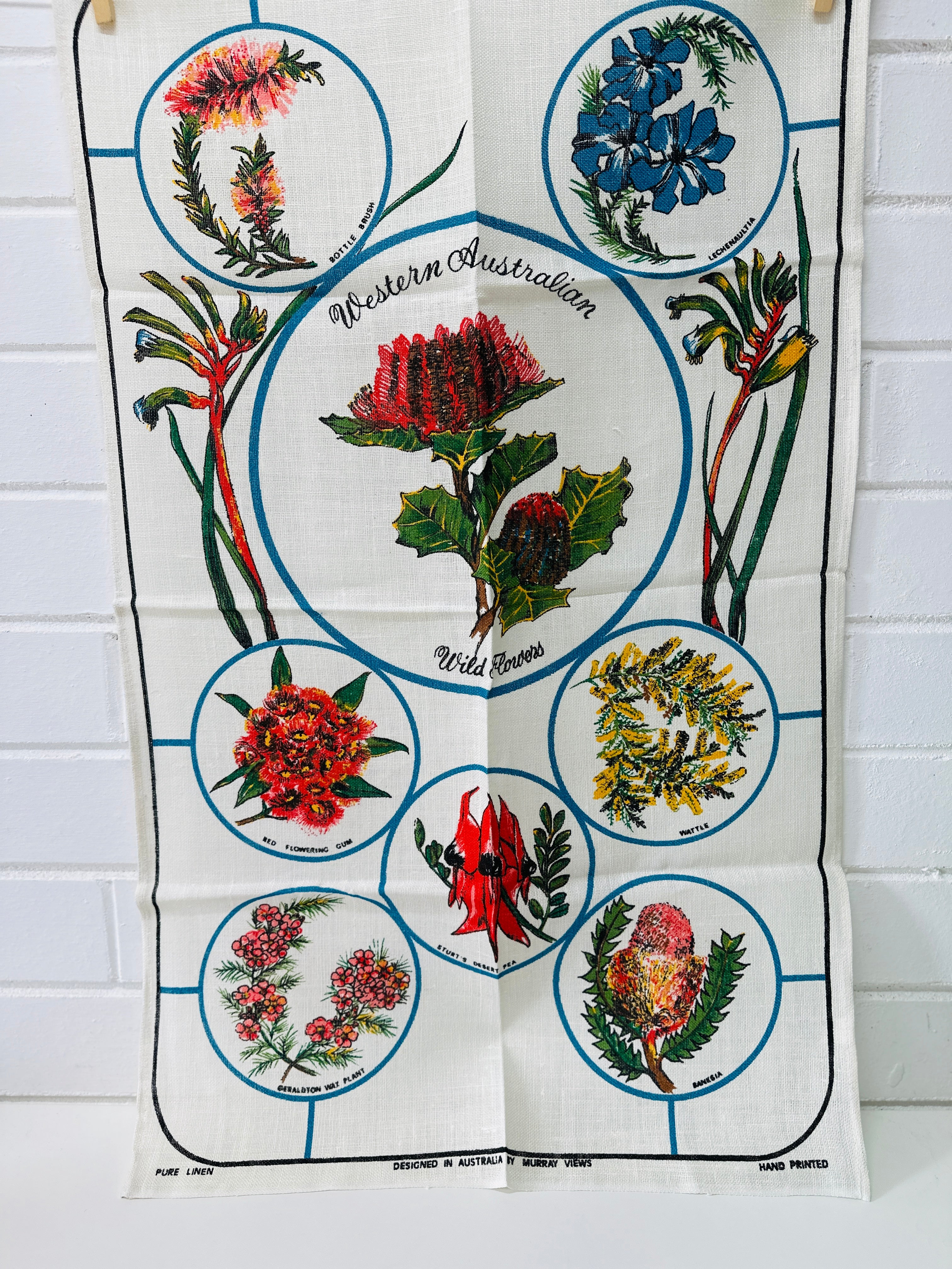 Wildflowers WA Vintage Tea Towel