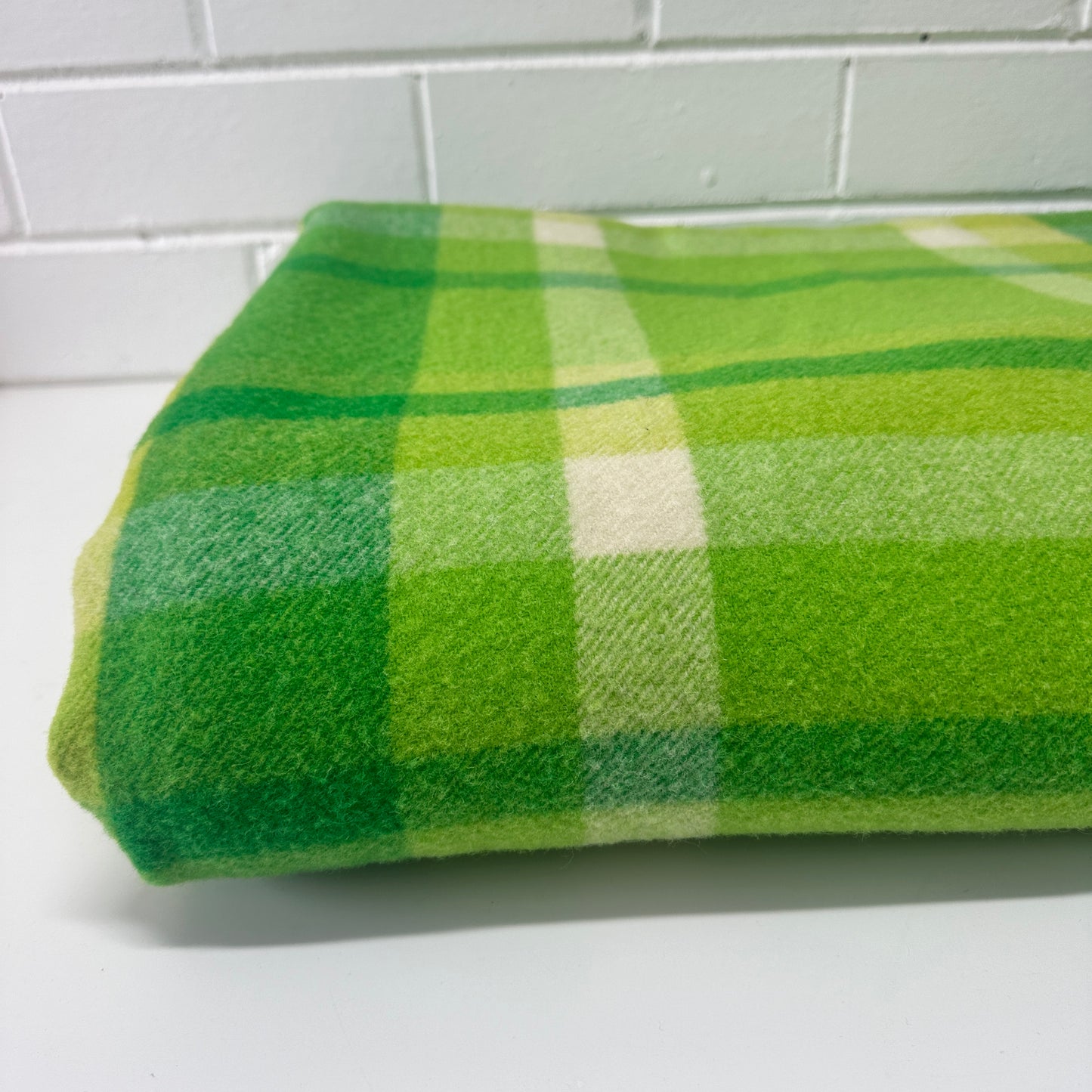 Vintage Green Wool Blanket