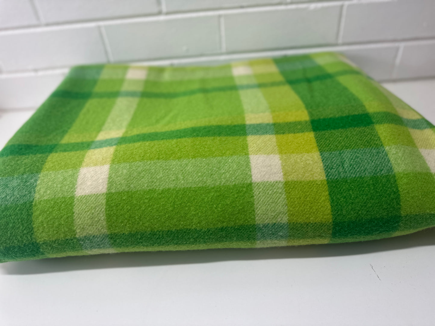 Vintage Green Wool Blanket