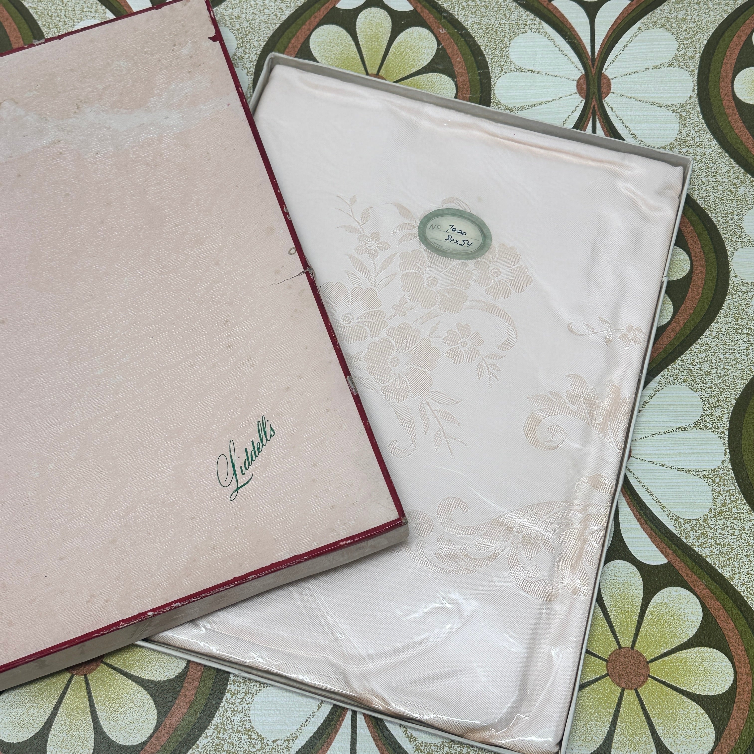 Beautiful Apricot Boxed Tablecloth Liddells