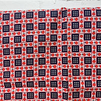 100cms Beautiful VINTAGE Bright Red & Navy Blue