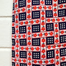 100cms Beautiful VINTAGE Bright Red & Navy Blue