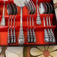 Vintage Boxed STAINLESS Steel Cake Set