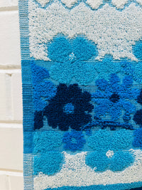 NOS Unused Vintage Cotton Hand Towel BLUE