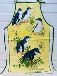 UNUSED Vintage Tea Towel Apron Penguins