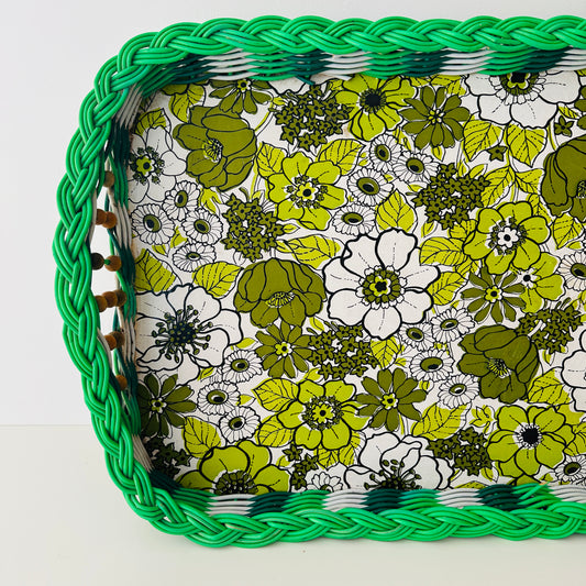 Large Retro Floral Contact Serving Tray