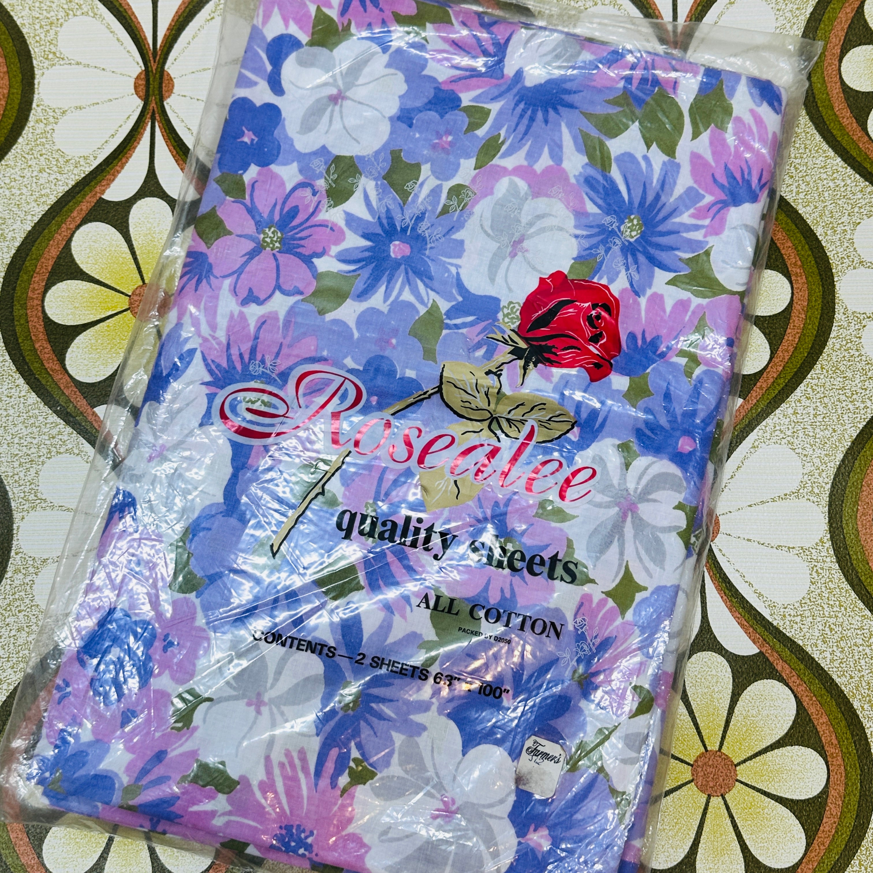 Vintage Retro Cotton Sheets PAIR