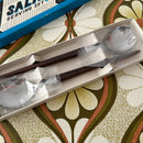 Unused VINTAGE Boxed Salad Serving SET Stainless Steel