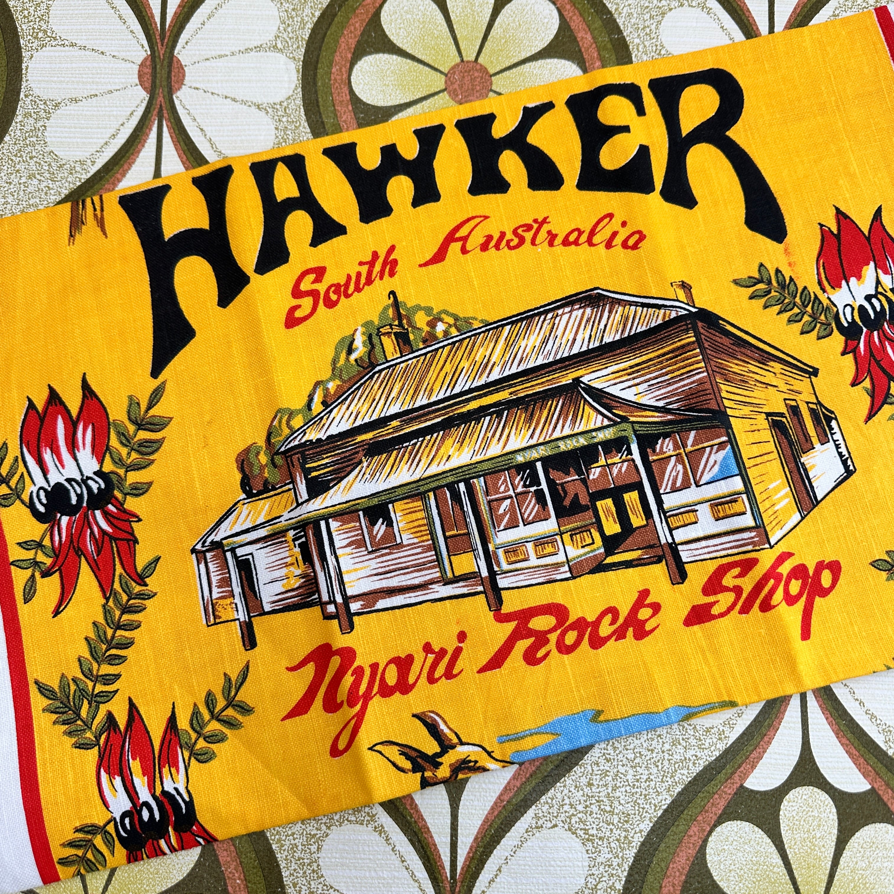 Vintage Hawker South Australia Tea Towel