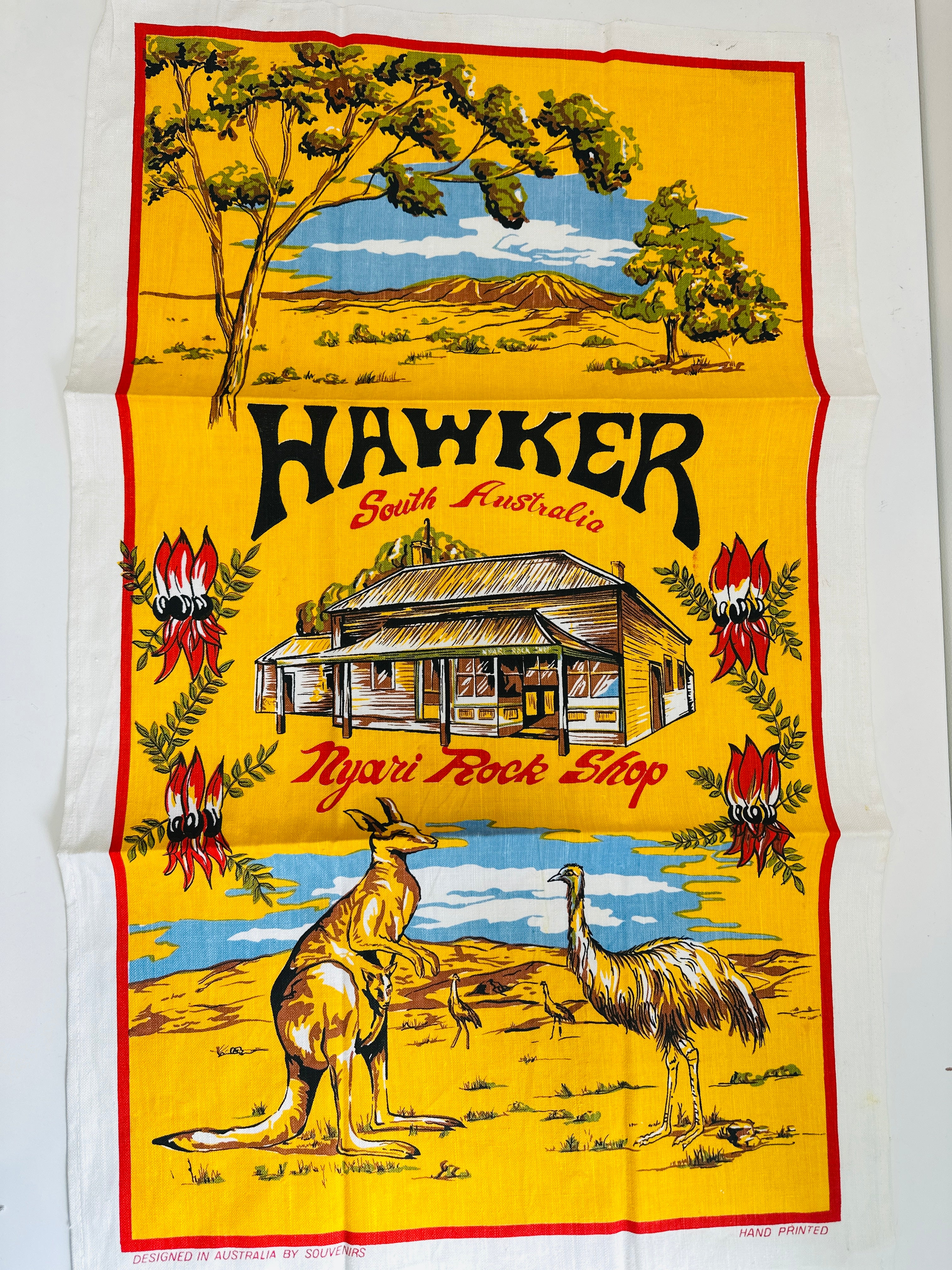 Vintage Hawker South Australia Tea Towel