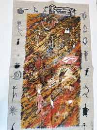 Vintage Australian Aboriginal Rock Drawings TEA Towel