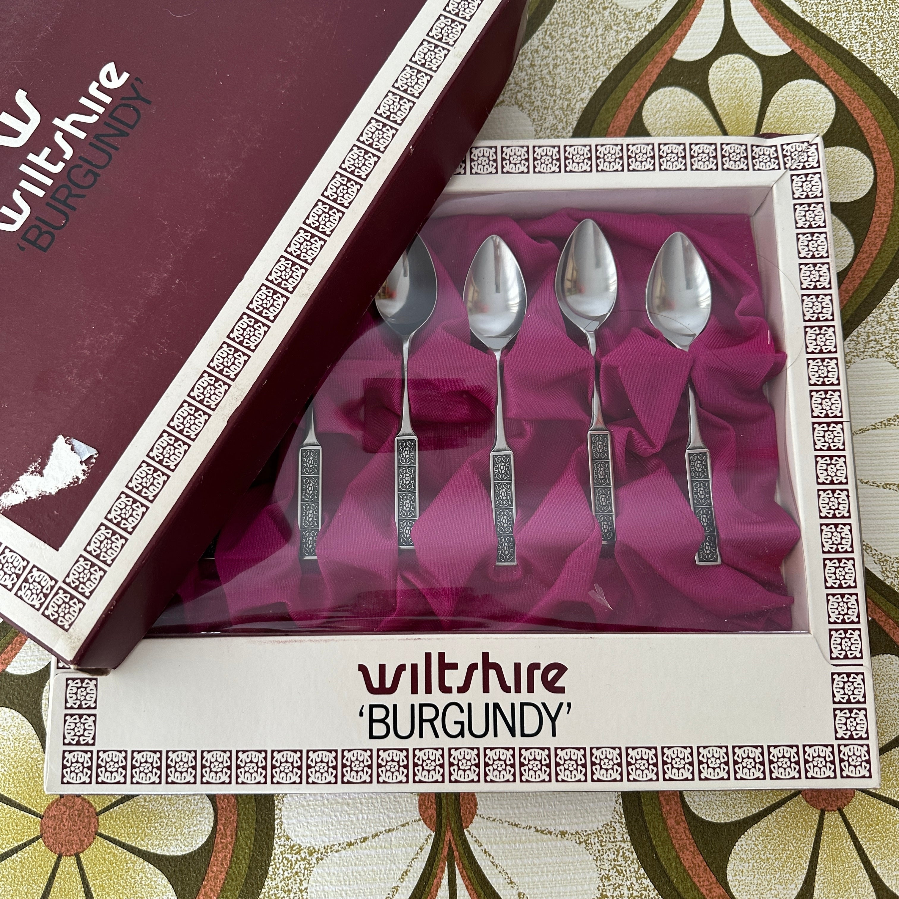 Wiltshire BOXED Mid Century SPOON SET Unused