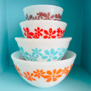 Vintage Agee Pyrex Daisy Chain Mixing Bowl Set COLLECTABLE