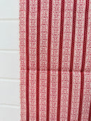 220cms. Sweet Vintage Red Cotton Floral Fabric Stripes