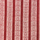 220cms. Sweet Vintage Red Cotton Floral Fabric Stripes