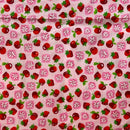 200cms Modern Pink Strawberry Fabric