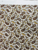 260cms Brown Paisley FABRIC Cotton Medium Weight