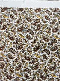 260cms Brown Paisley FABRIC Cotton Medium Weight