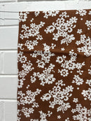 170cms ADORABLE Vintage Brown Floral Fabric COTTON