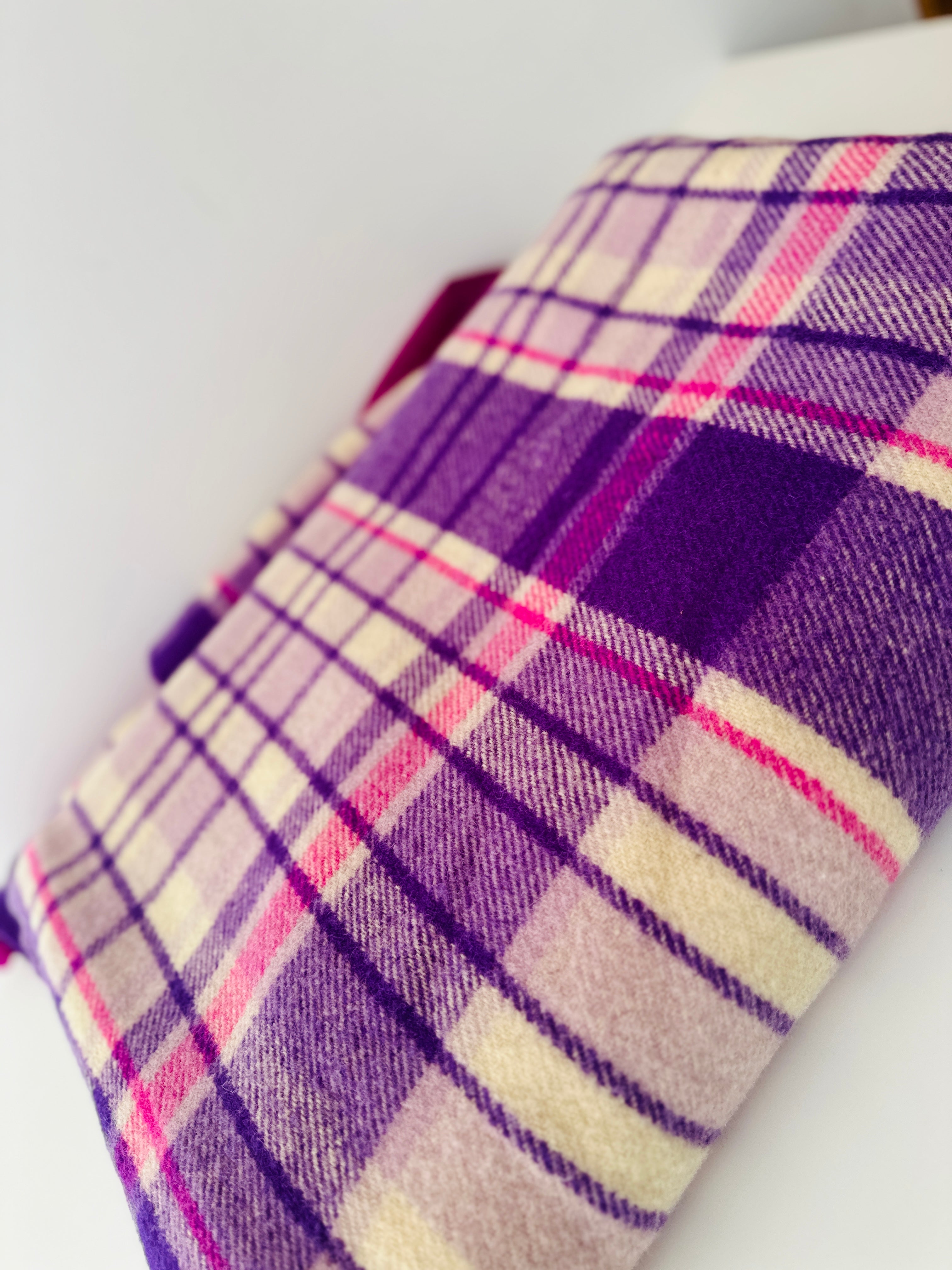 Beautiful Wool Blanket in Purples & Pinks