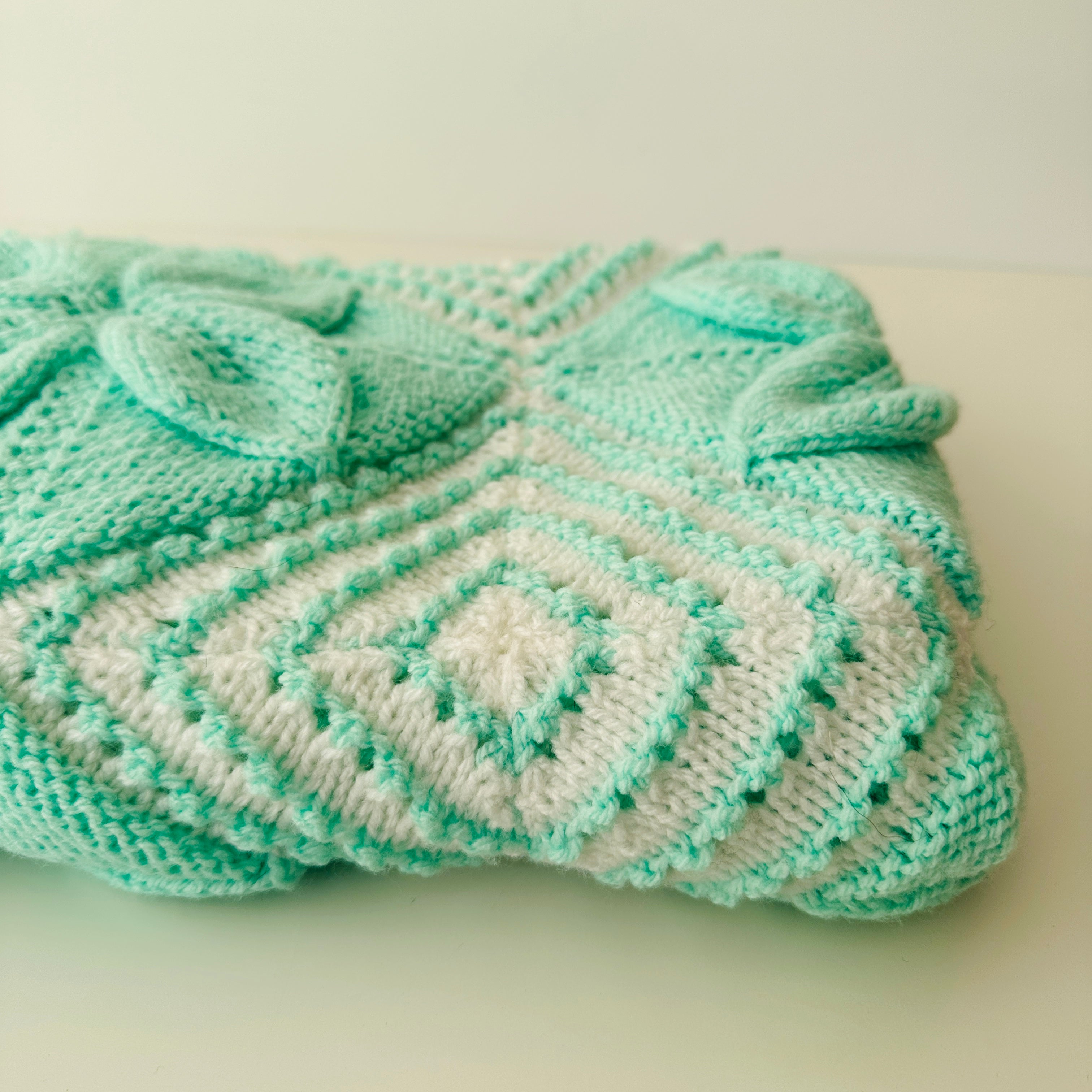 Beautiful Handmade Knitted Lap / Cot Blanket