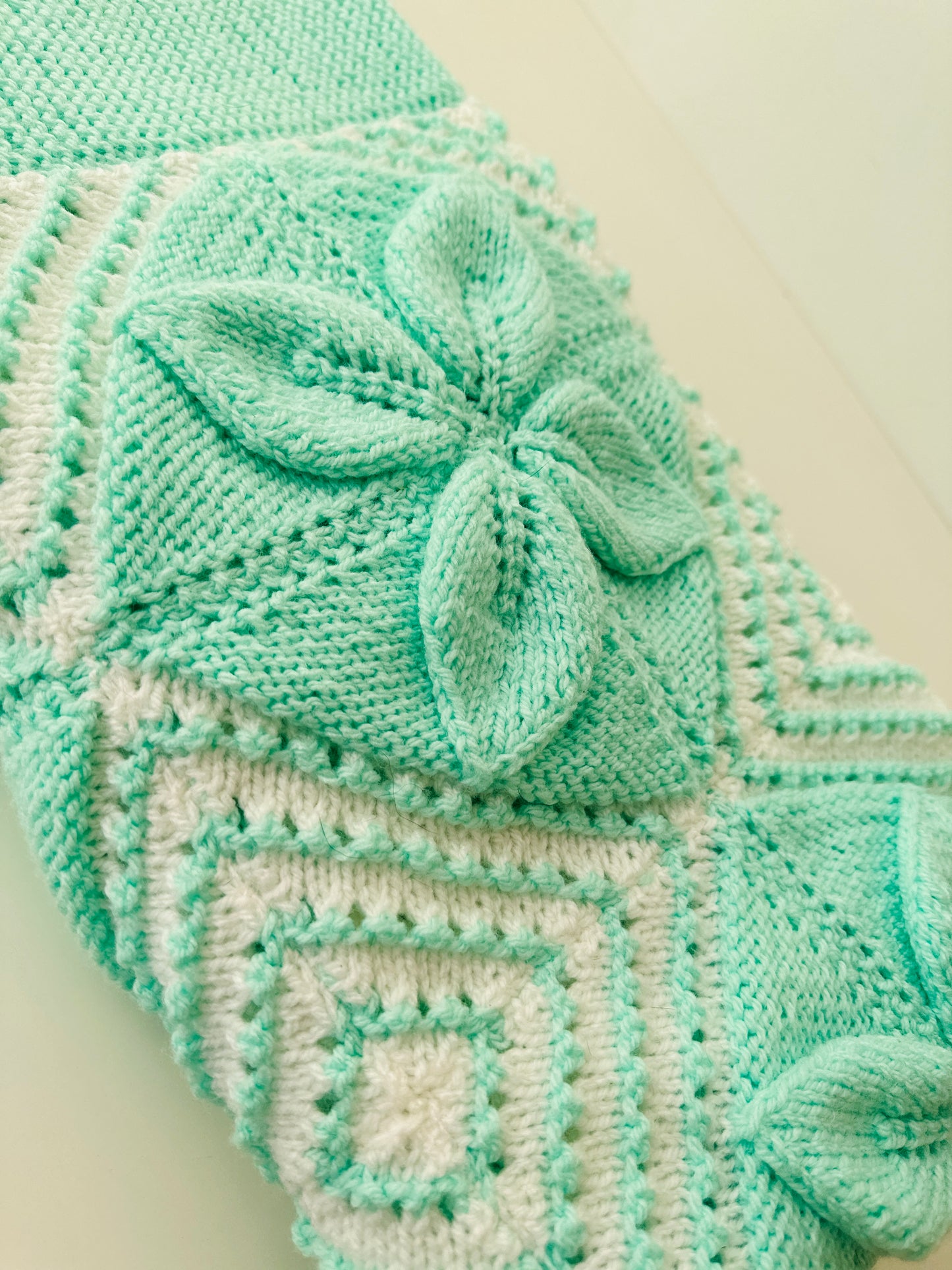 Beautiful Handmade Knitted Lap / Cot Blanket