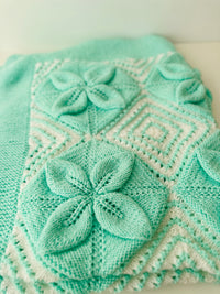 Beautiful Handmade Knitted Lap / Cot Blanket