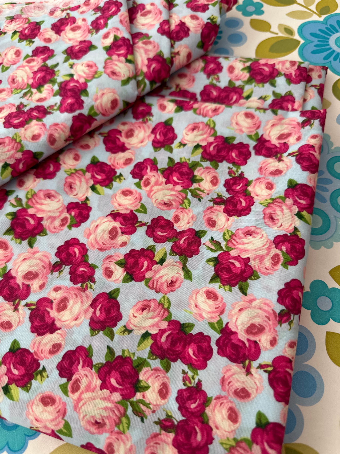 340cms Modern ROSES Vintage STYLE FLORAL Print