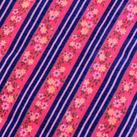 260cms Adorable Vintage Cotton Fabric Floral Stripes