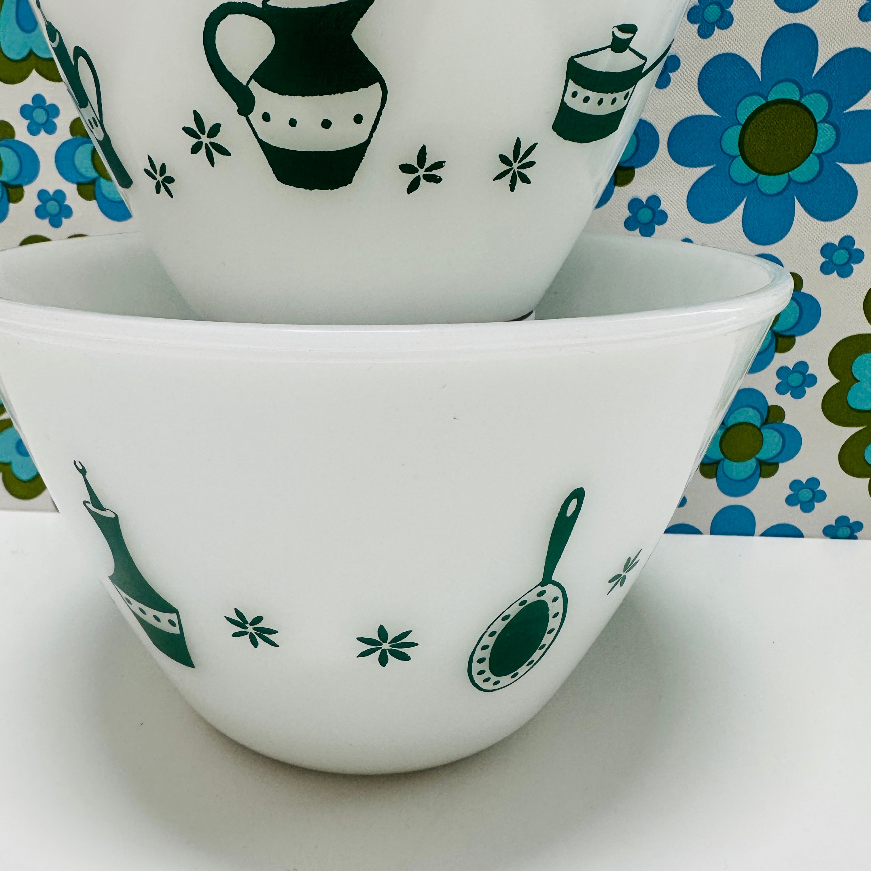 1950's French Opalex Milk Glass Bowls