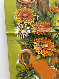 Floral Vintage Tea Towel UNUSED