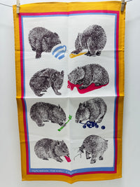 Wombats Jane Burrell UNUSED Tea Towel