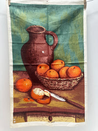Vintage Tea Towel UNUSED Fast Colours Oranges