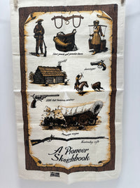 Vintage Tea Towel UNUSED Pioneer Sketchbook