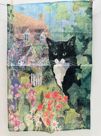 Vintage Tea Towel UNUSED L Holmes Cat