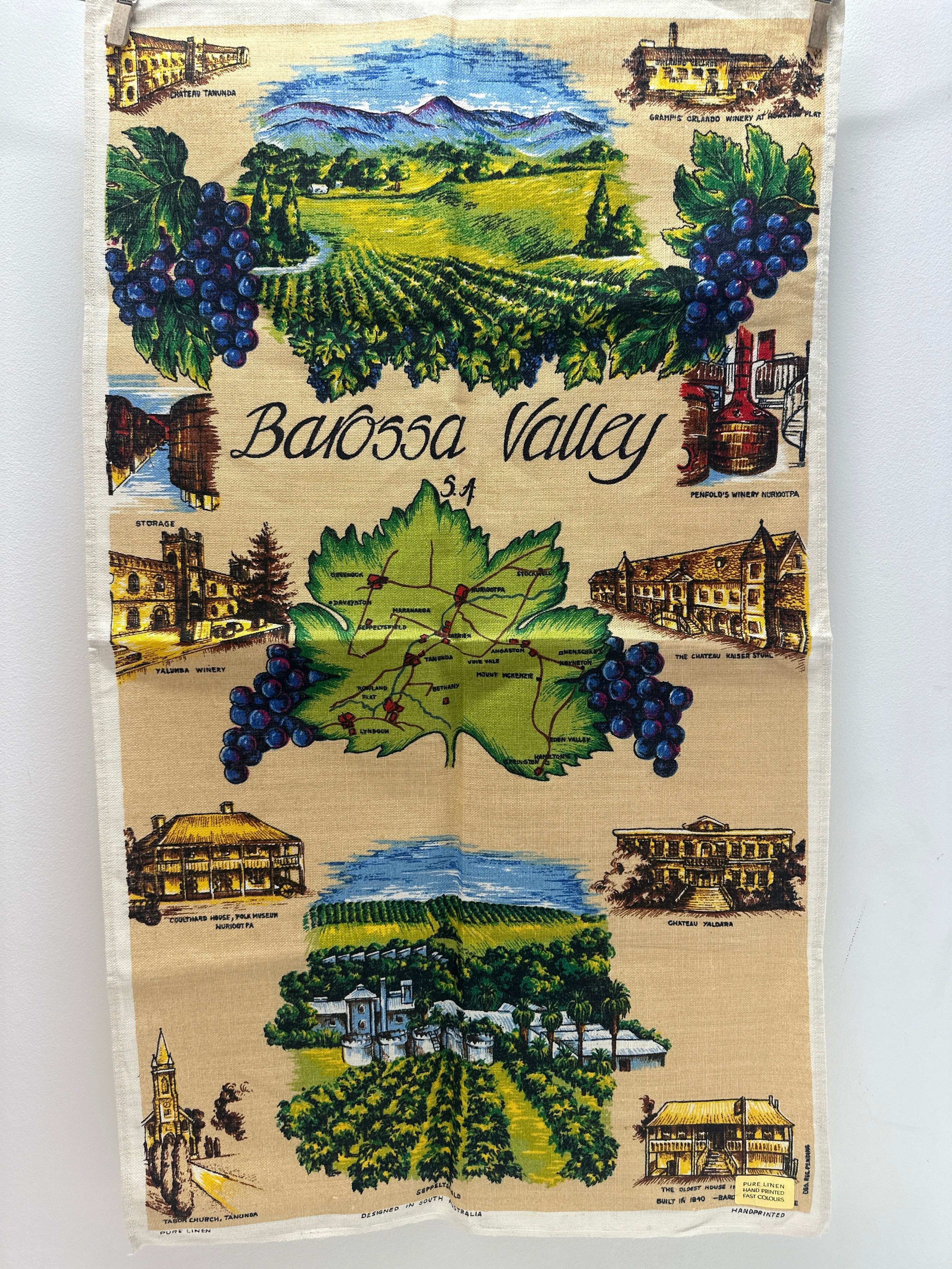 Vintage Tea Towel UNUSED Barossa Valley