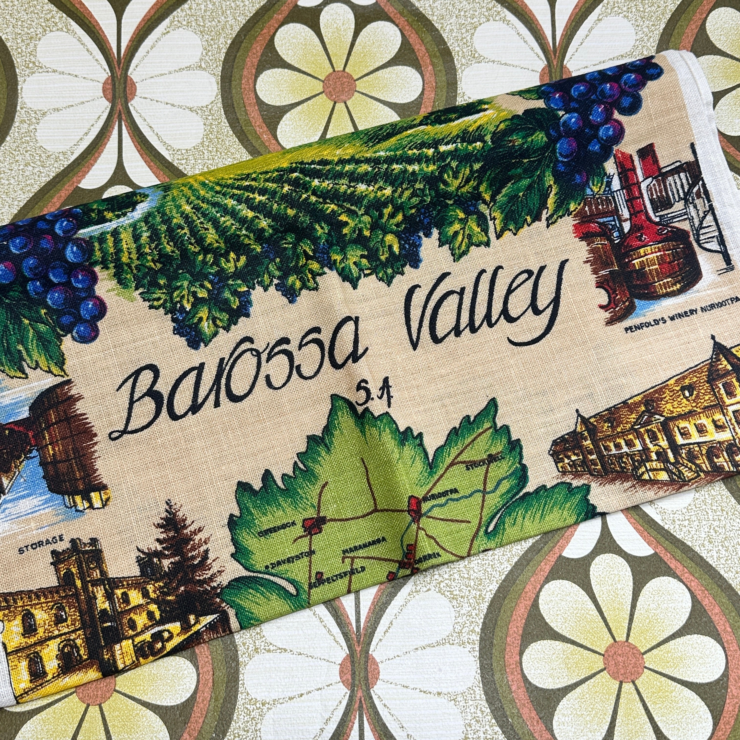 Vintage Tea Towel UNUSED Barossa Valley