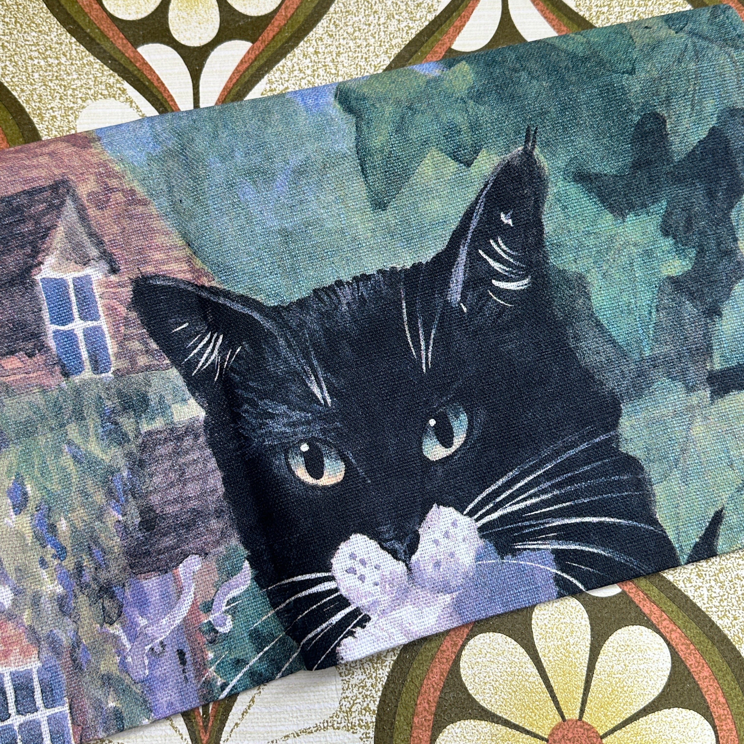 Vintage Tea Towel UNUSED L Holmes Cat