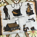 Vintage Tea Towel UNUSED Pioneer Sketchbook