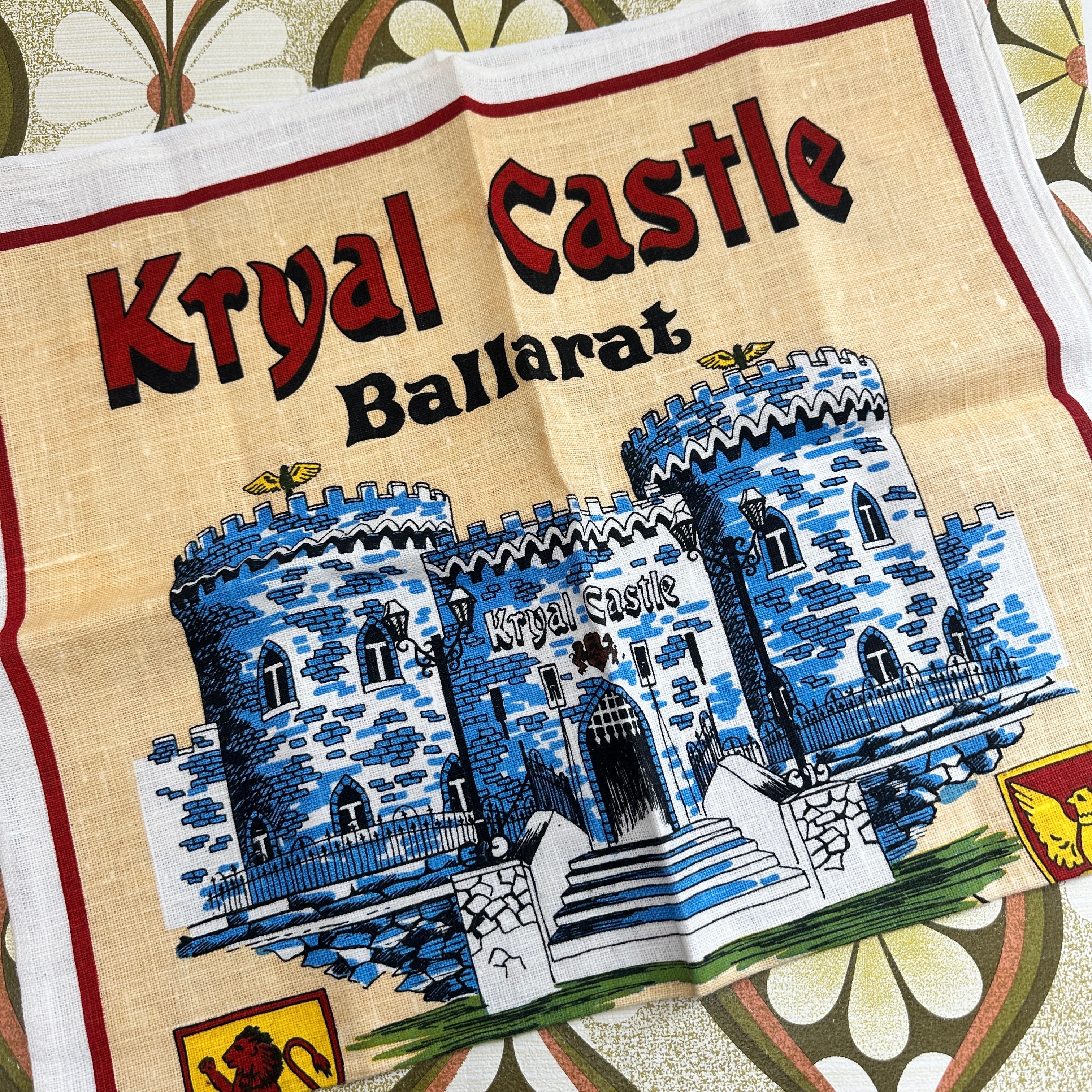 Vintage Tea Towel UNUSED Kryal Castle