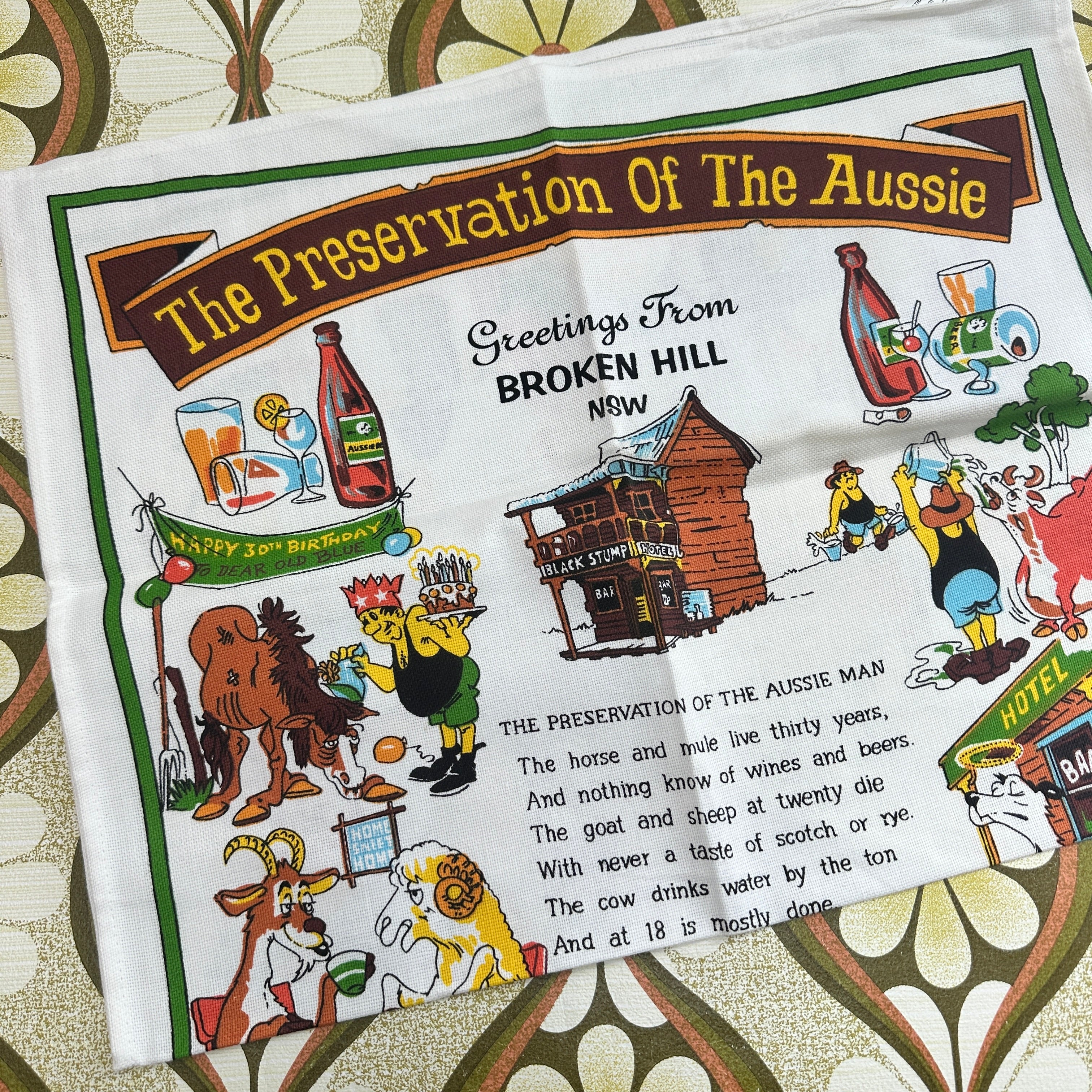 Vintage Tea Towel UNUSED The Preservation of the AUSSIE