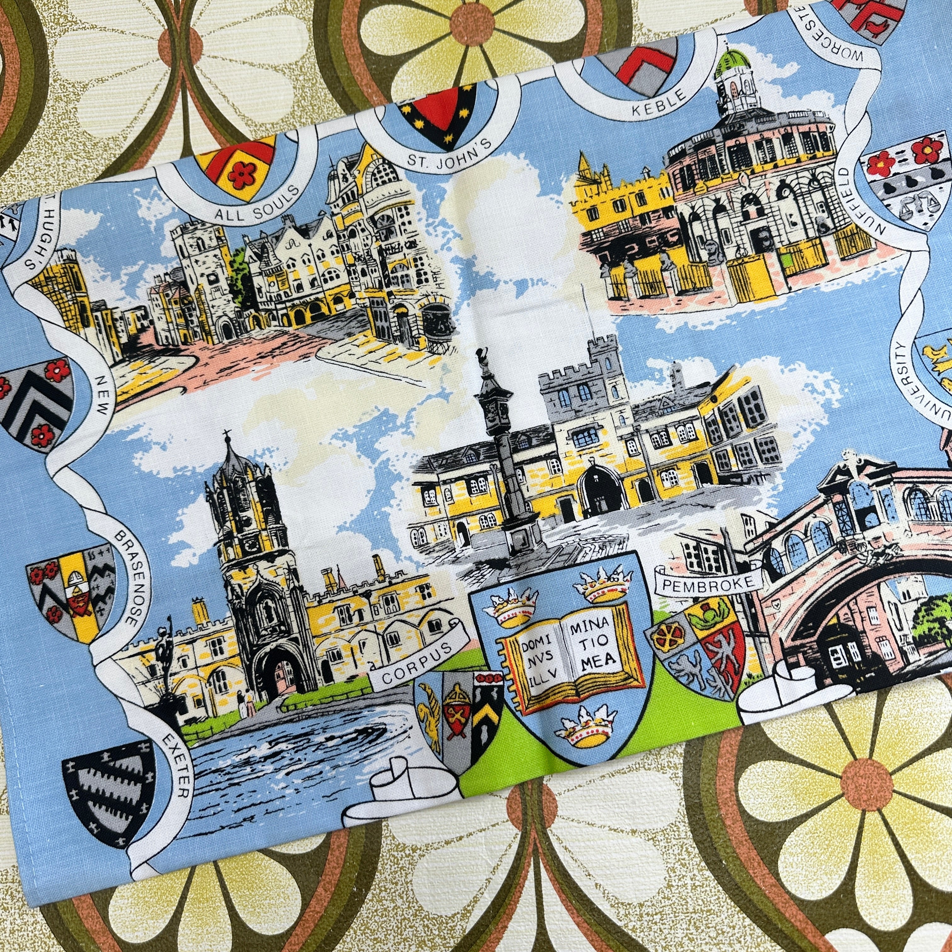 Vintage Tea Towel UNUSED City of Oxford