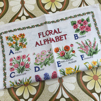 Vintage Tea Towel UNUSED Floral Alphabet