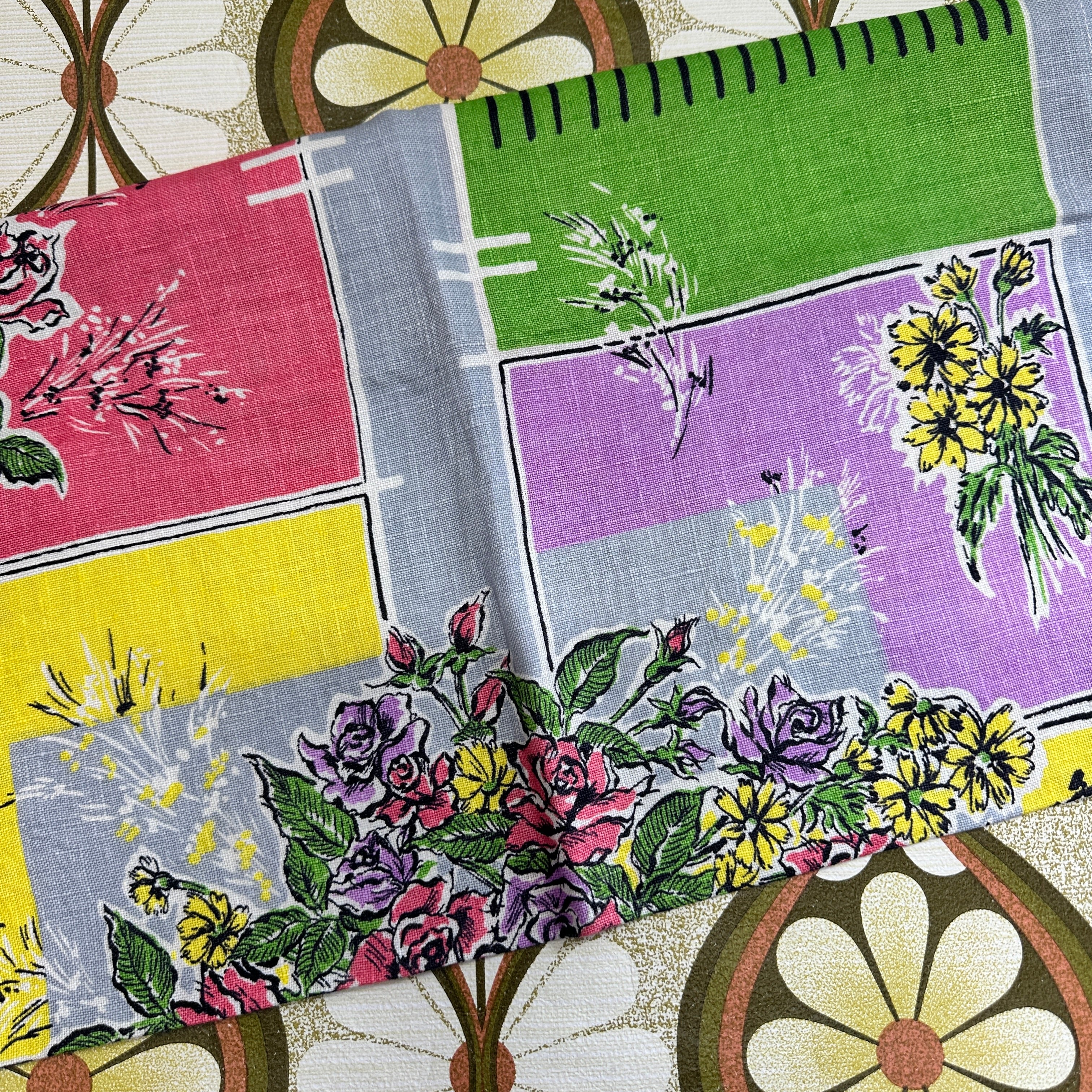 Vintage Tea Towel Floral Beauty
