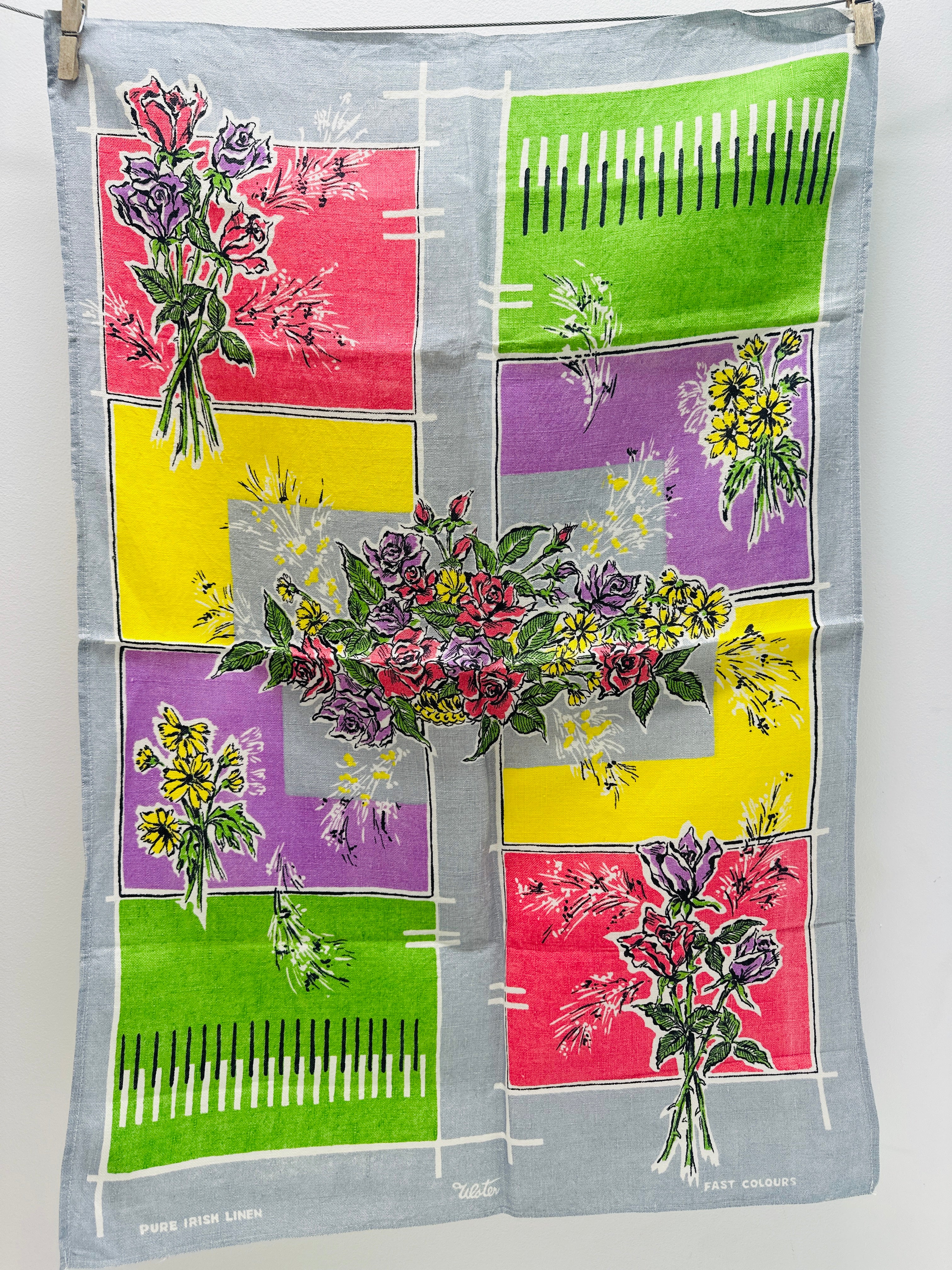 Vintage Tea Towel Floral Beauty