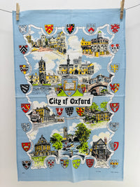 Vintage Tea Towel UNUSED City of Oxford