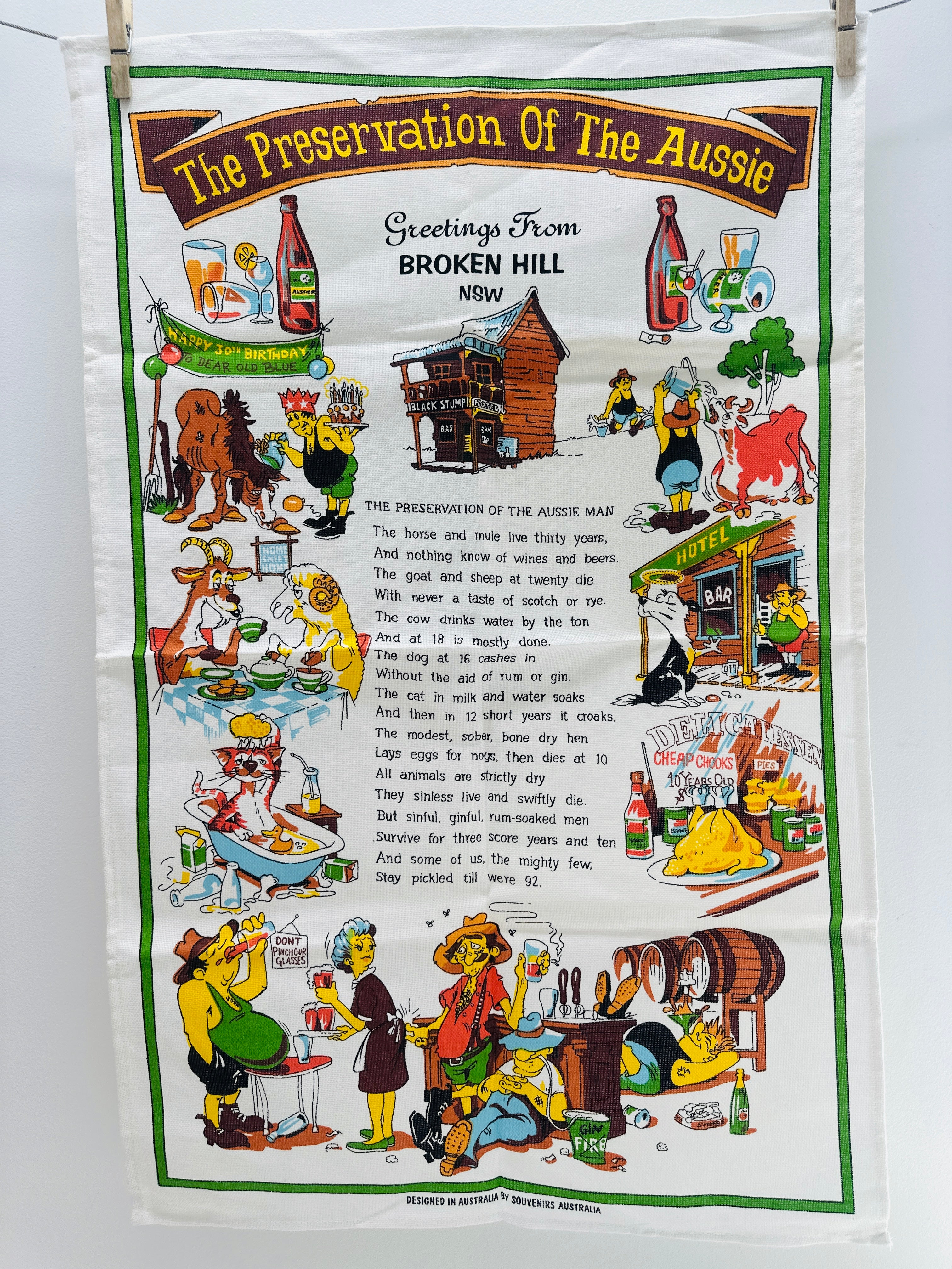 Vintage Tea Towel UNUSED The Preservation of the AUSSIE