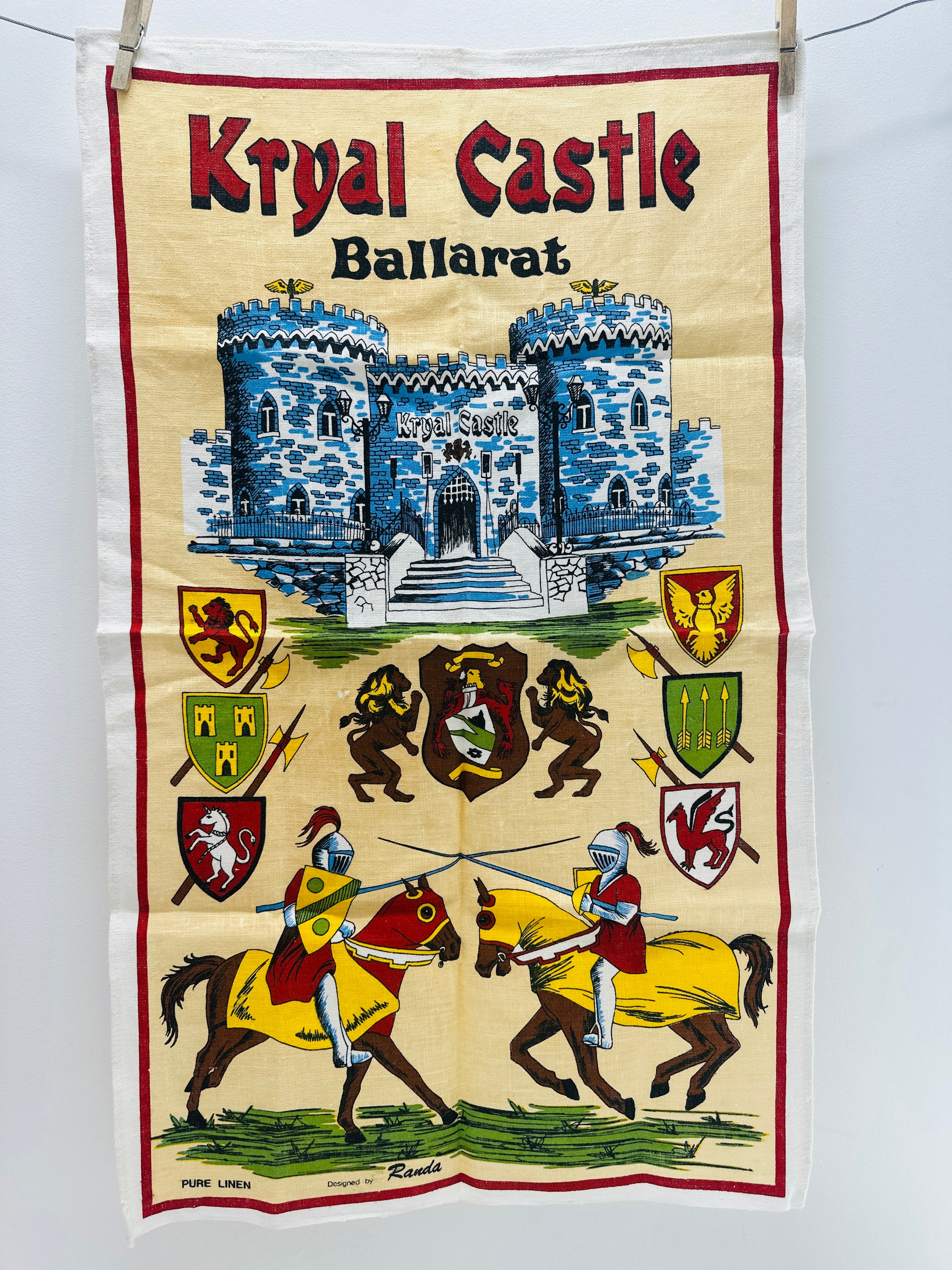 Vintage Tea Towel UNUSED Kryal Castle