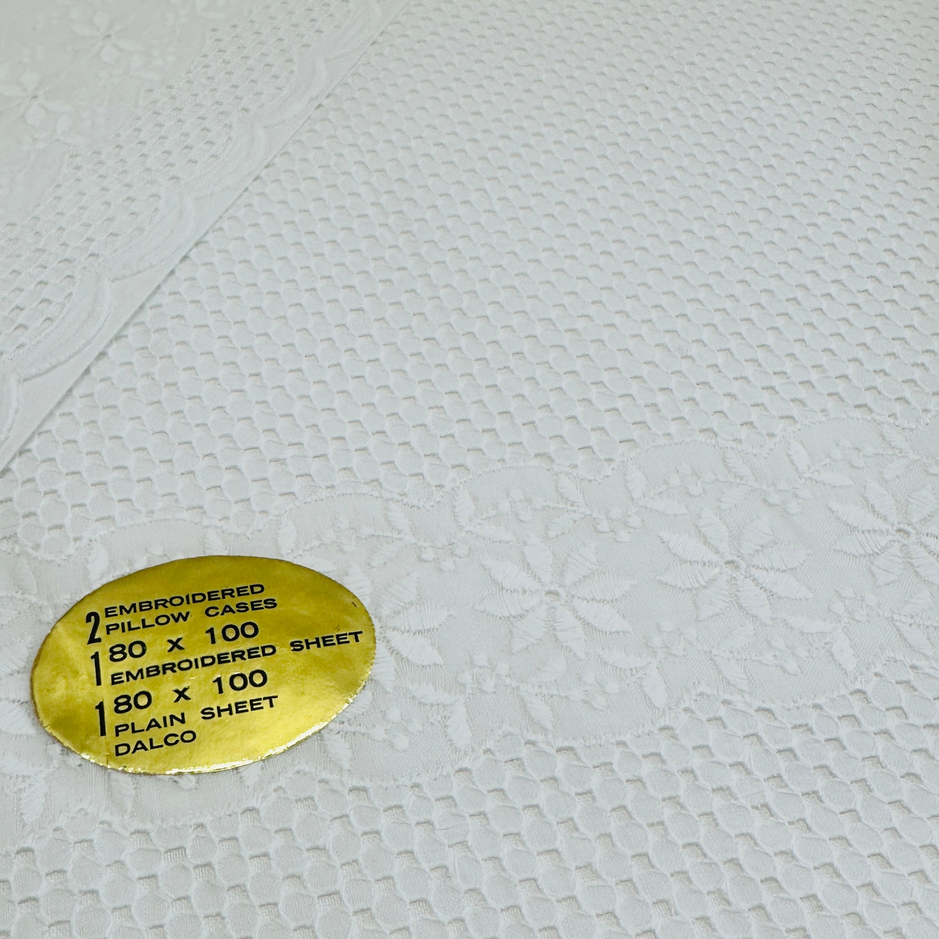 Stunning White Embroidered Sheet Set BOXED